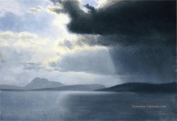 En approche de l’orage sur le luminisme Albert River Albert Bierstadt Peinture à l'huile
